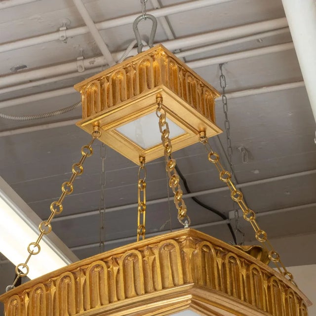 Two-Tier Giltwood Pendant by Carlos Villegas For Sale In New York - Image 6 of 10