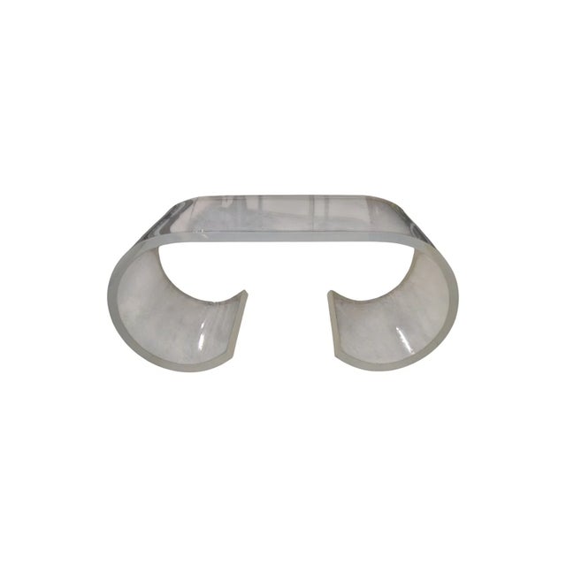 1970s Karl Springer Style Lucite Scroll Coffee Table For Sale In Philadelphia - Image 6 of 8