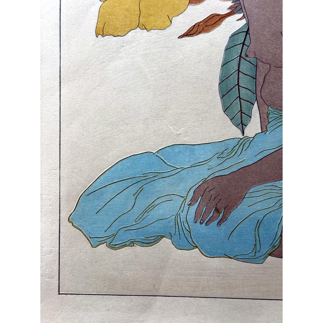 Editioned Woodblock Print Jeune Fille de Saipan by Paul Jacoulet For Sale In Atlanta - Image 6 of 17