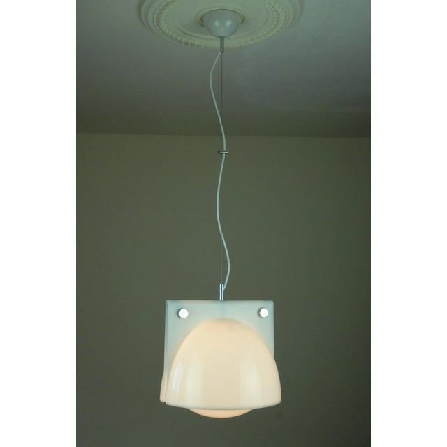 White Vintage Orion Pendant Lamp by Ermanno Lampa and Sergio Brazzoli for Guzzini For Sale - Image 8 of 11