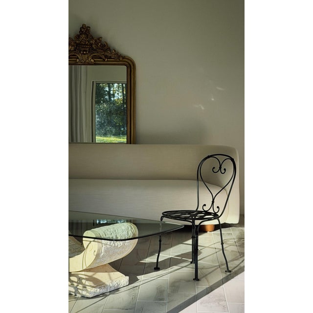 Set of Two French Wrought Iron Garden Chairs Circa 1960s W/ Heart Backs For Sale - Image 6 of 6