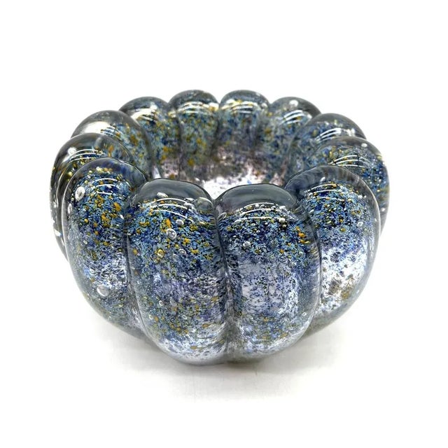 Mid-Century Modern Mouth-Blown Murano Glass Bowl with Framed Bubbles, 1960s For Sale - Image 3 of 13