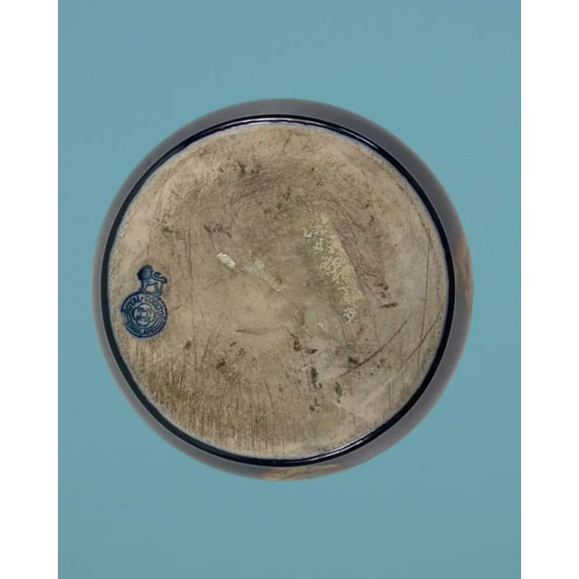 Antique English Victorian Royal Doulton Belway Scotch MIX Cobalt Blue Tobacco Jar Vase For Sale In San Diego - Image 6 of 7