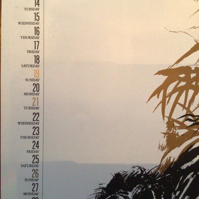 Illustration Print From 1989 "Fanciful Calendar" by Yoshitaka Amano, Produced by Ten Production. For Sale - Image 4 of 11