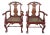 18c Style Burton-Ching Red Chinoiserie Arm Chairs - A Pair For Sale