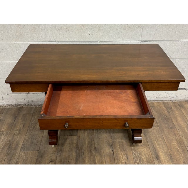 Antique American Empire Style Library Table Server Desk For Sale - Image 10 of 12