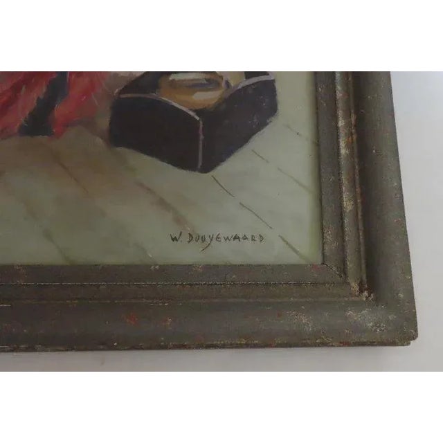 Mid 20th Century "Geisha with Mirror" Portrait Painting by Willem Dooyewaard, Framed For Sale - Image 4 of 10