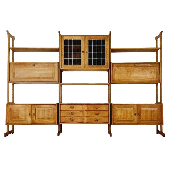 Danish Oak Room Divider by Henning Kjærnulf, 1960s For Sale