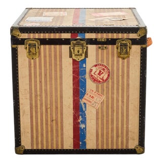 Louis Vuitton Style Steamer Hat Trunk by Crouch & Fitzgerald For Sale
