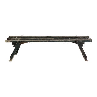 Vintage Wooden Folding Garden Plant/Flower Display Bench With 3 Open Planks Top For Sale