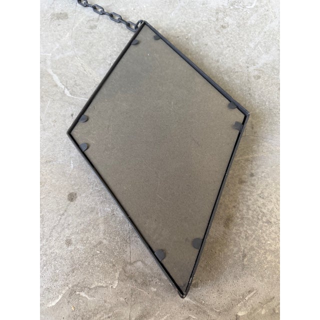 Vintage Brutalist Diamond-Shaped Iron Mirror, 1970s For Sale - Image 18 of 18