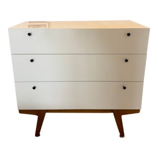 Mid-Centruy Modern White Dresser West Elm Attributed For Sale