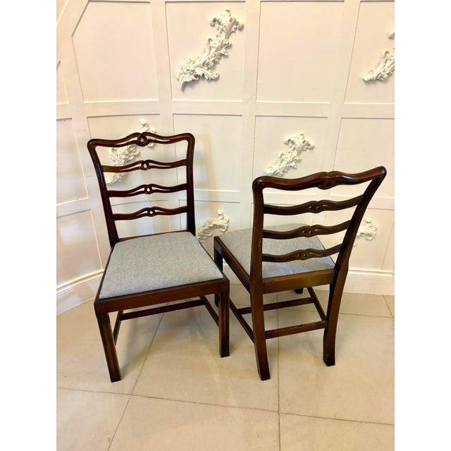 Antique Chippendale Style Ladder Back Dining Chairs in Mahogany, 1900, Set of 12 For Sale - Image 15 of 17