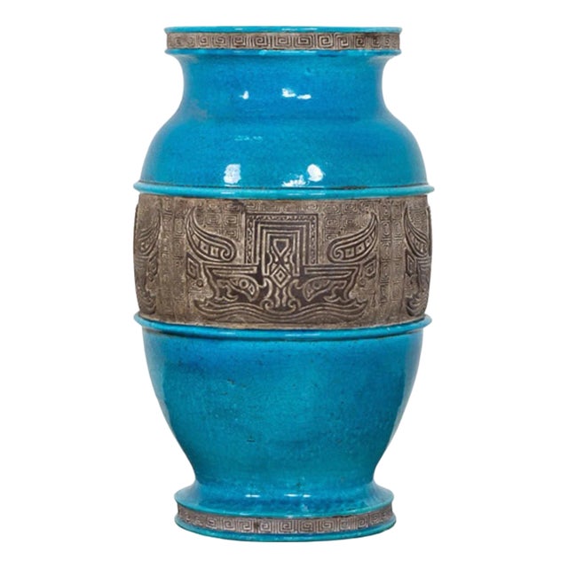 Impressive Mid 20th Century Italian Ceramic Vase For Sale