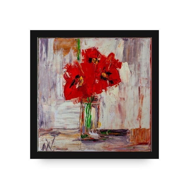 Natalia Vypritskaia, Poppies in a Glass Vase, Oil on Canvas For Sale - Image 7 of 8