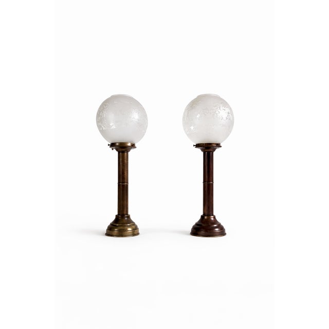 Art Deco Brass and Glass Nautical Candleholder Lamps by DHR Den Haan Rotterdam, 1920s, Set of 2 For Sale - Image 10 of 10