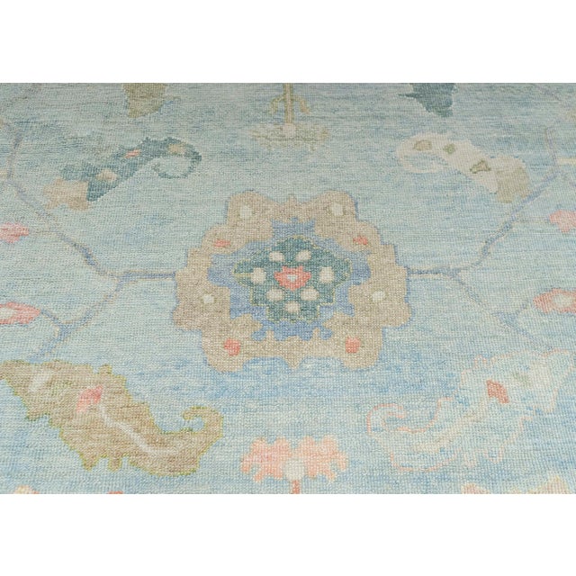 Turkish Oushak Rug 9'4" x 11'10" #20377 For Sale - Image 4 of 8
