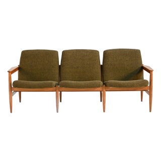 Scandinavian Three-Seater Sofa in Oak, 1950s For Sale