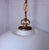 Metal Vintage Mid-Century Modern Bologna Pendant Lamp Aloys F Gangkofner Sphere Opaline Glass 1954 For Sale - Image 7 of 14