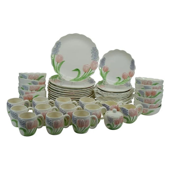 Late 20th Century 50 Piece Mary Ann Baker "Tulip Garden" Porcelain Dinner Service & Tea / Coffee Set For Sale - Image 10 of 10