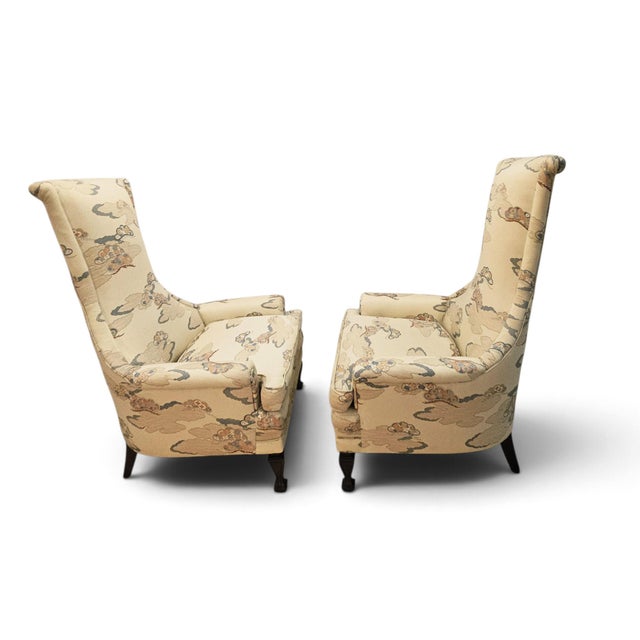 Mid 20th Century Pair of 1970s Chinoiserie High-Back Throne Chairs, Attributed to Silver Craft For Sale - Image 5 of 14