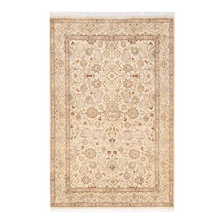 Mogul, One-of-a-Kind Hand-Knotted Area Rug in Ivory, 4' 2" x 6' 2" For Sale