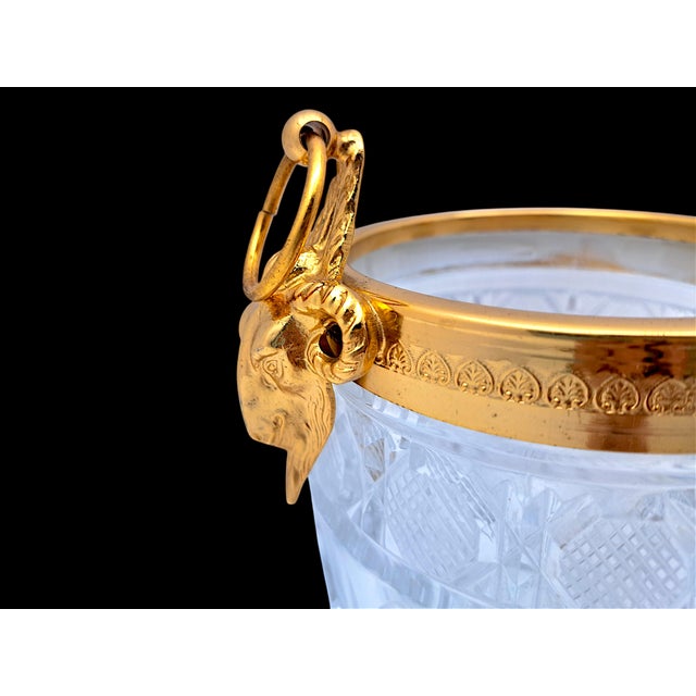 Metal Crystal and Brass Ice Bucket with Aries Decoration, 1970s For Sale - Image 7 of 9