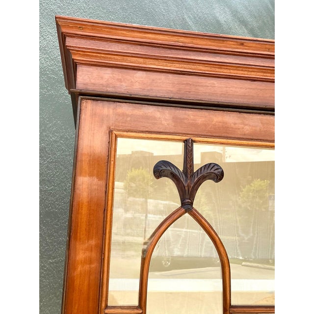 Brown Vintage Mahogany Glass Display Cabinet For Sale - Image 8 of 16
