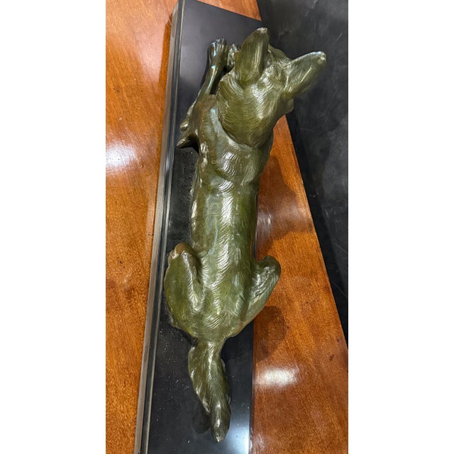 French Alsatian Dog Sculpture of Patinated Bronze by Jules Edmond Masson For Sale - Image 9 of 12
