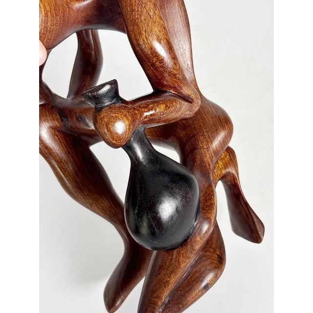 Wooden Sculpture of a Crouching Woman, France, 1970s For Sale - Image 15 of 18