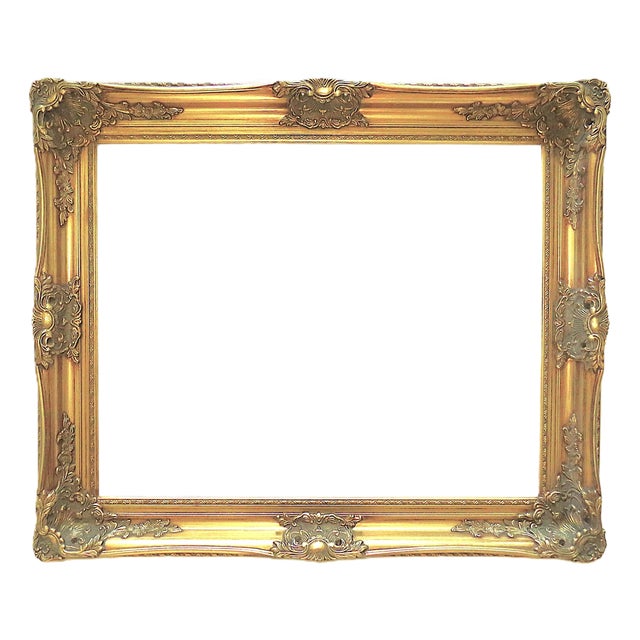 Ornate Gilt Wood Picture Frame Fits 24" X 30" Rabbet Opening For Sale