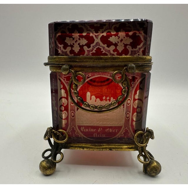 Bohemian Glass Jewelery Box, 1800s For Sale - Image 10 of 12