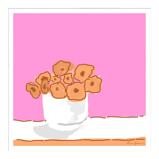 Rose Vase in Pink By Dana Gibson, Framed Art Print For Sale