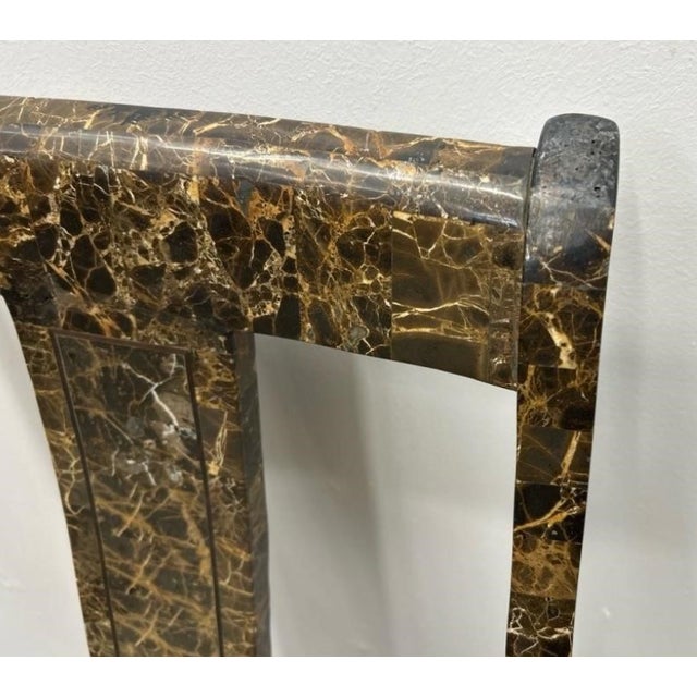 Hollywood Regency Tessellated Stone Writing Desk & Matching Klismos Chair Used in "Angel" & "Pam & Tommy" For Sale - Image 9 of 10