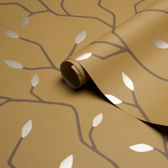 2020s SAMPLE - Schumacher Cymbeline Wallpaper In Gold For Sale - Image 5 of 5