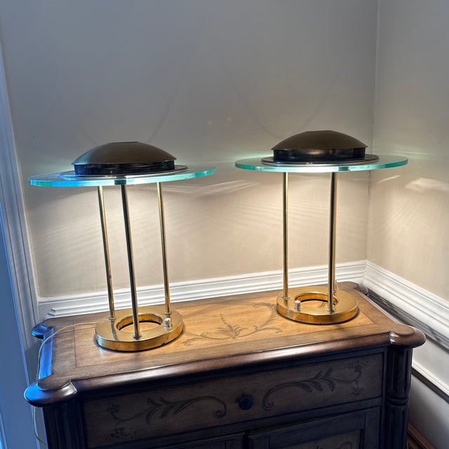 Mid-Century Modern 1970s "Saturn" Table Lamp by Robert Sonneman for George Kovacs ~ a Pair For Sale - Image 3 of 12