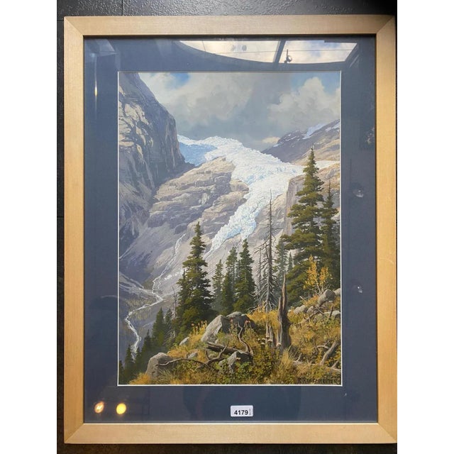 Gouache work on paper New natural wooden Frame Total size with frame is 52,5 x 67,5 cm This piece is attributed to the...
