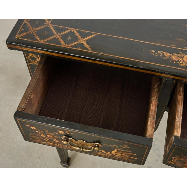 English George III Style Chinoiserie Decorated Lacquer Desk For Sale - Image 12 of 18