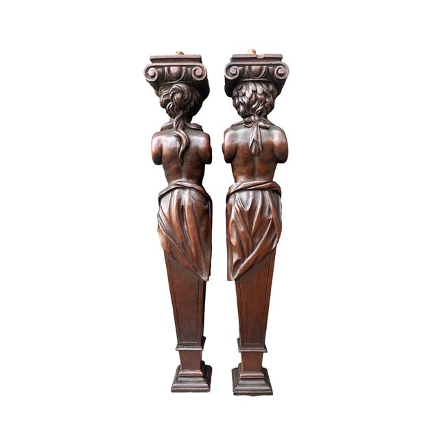 Wooden Pilaster, 1890s, Set of 2 For Sale - Image 3 of 12