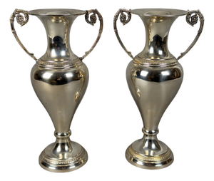 Handcrafted 800 Silver Amphora Vases, 20th Century, Set of 2