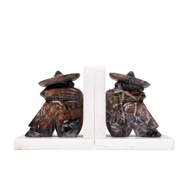 White Marble Bookends, 1970s, Set of 2 For Sale - Image 10 of 10