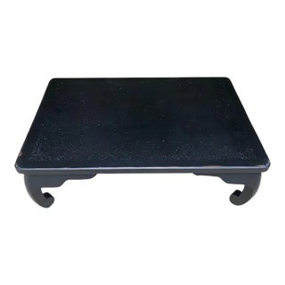 Chinese Black Lacquer Low Table With Mother of Pearl Inlay - 1940s Ming Style, Japanese-American Provenance For Sale