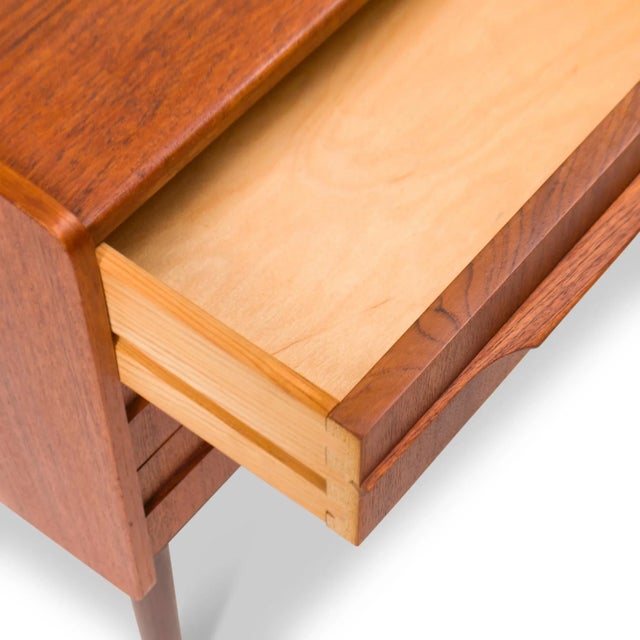 Wood Vintage Danish Mid-Century Teak Three Drawer Chest For Sale - Image 7 of 10