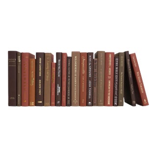 Decorative Books - Cobblestone Books - Red and Brown Books By The Foot For Sale
