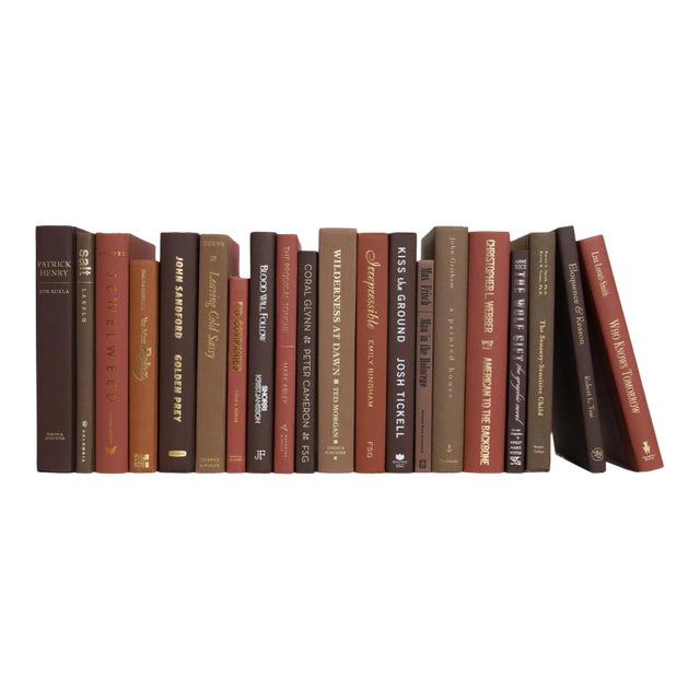 Decorative Books - Cobblestone Books - Red and Brown Books By The Foot For Sale