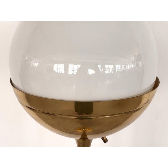 Gold Brass and Glass Globe Floor Lamp from Vereinigte Werkstätten München, 1970s For Sale - Image 8 of 18