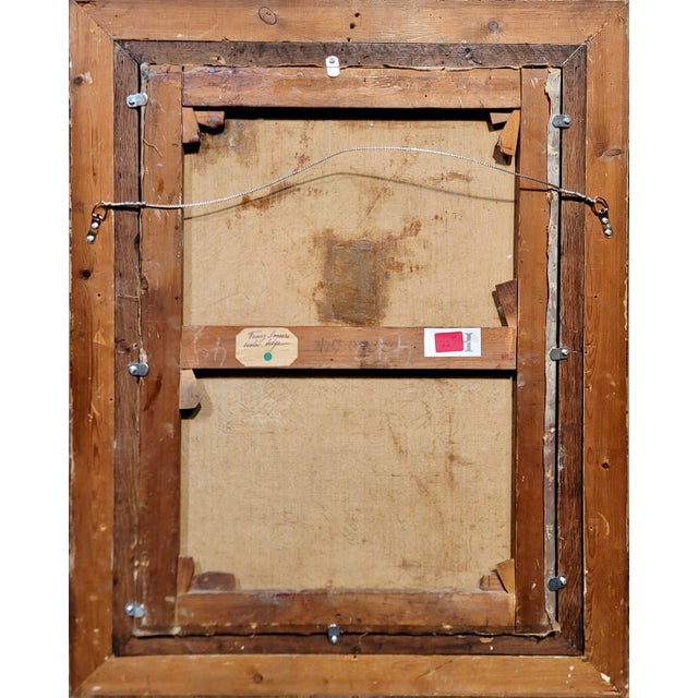 Frans Smeers -Portrait of a Girl With a Black Hat - Oil Painting For Sale - Image 12 of 12