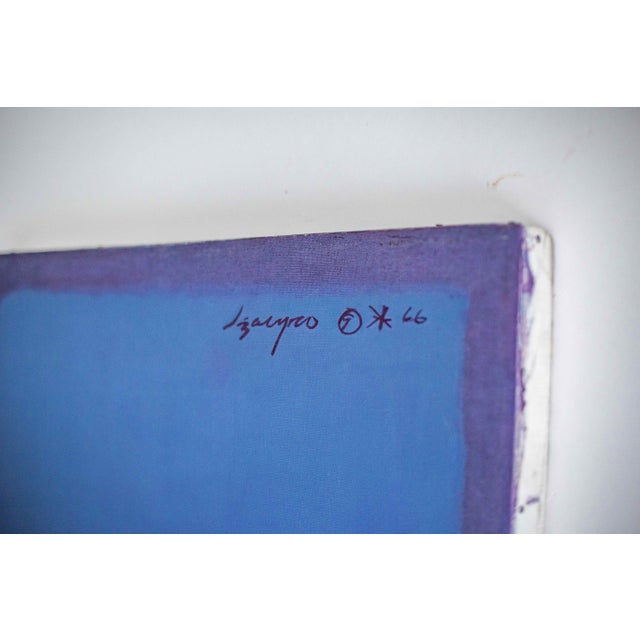 Textile 1960's Isaac Jiro Abstract Oil Painting on Canvas For Sale - Image 7 of 11