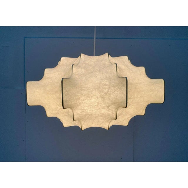 Cream Mid-Century Modern German Cocoon Pendant Lamp by Friedel Wauer for Goldkant Leuchten, 1960s For Sale - Image 8 of 18