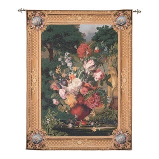 Grand Bouquet Flamand Loom Woven Tapestry - 195 X 147 Cm (6'5" X 4'10") - Requires Rod Size 4 For Sale